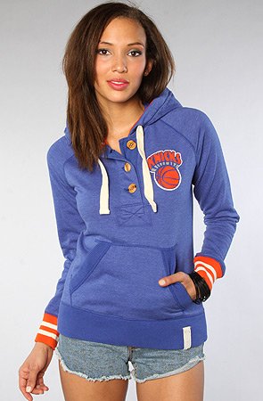 Mitchell & Ness The New York Knicks Victory Sweatshirt,Sweatshirts for Women, Medium,Blue