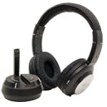 Wireless Earcup Stereo Headphones w/Transmitter Base Station (Black/Silver) $9.99