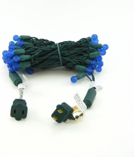 Blue LED G12 Mini Christmas Lights, Professional Grade, Set of 50 Bulbs.