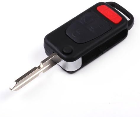 World Auto Keyless Entry Modufy Uncut Flip Key Case Upgrade Folding Shell for 1998-2003 Mercedes-Benz ML320