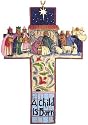 JIm Shore Nativity Cross Hanging Ornament