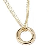 14K Gold 17 Artform Circle Multi-Strand Necklace