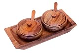 Pacific Merchants Acaciaware, Condiment Set, Made of Acadia Hardwood