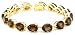 Yellow Gold Overlay Sterling Silver Smoky Quartz Pear-Shaped Bracelet, 7.25