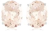 14k Choice of White or Yellow Gold 10x8mm Morganite Oval Cut Stud Earrings