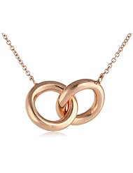 Gold-Plated Interlocking Rings Pendant Necklace, 18"