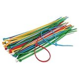INNOVERA Cable Ties 6-3/8 Length Assorted Colors 50 Ties/Pack Serrated Nylon/Polypropylene Ties