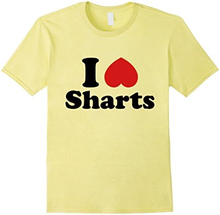 Men's I Heart Sharts Offensive Funny Shirt 2XL Lemon