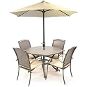 Athena 4 Seat Round Garden Patio Furniture Set