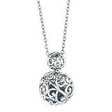 Sterling Silver Pendant with Caged Lapis Bead. Includes 18