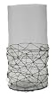 Tag Halloween Wire Web Glass Hurricane Candle Holder, 10-Inches Tall x 5-Inches Diameter