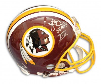 John Riggins Autographed/Hand Signed Washington Redskins Mini Helmet with SB XVII MVP Inscription