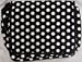 Outer Rebel Fashion Handbags- Messenger Bag, Black with White Polka Dots