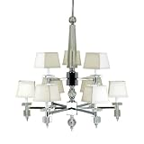 AF Lighting 6761-9H Candice Olson Cluny 9 x 40-Watt Light Chandelier, Chrome with Strong Crystal Accents and Cream Poly... by Candice Olson