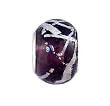 Pandora Style Charm Bead (Z262) Murano Style Lampwork Glass (13mm x 10mm) (fits Troll too) ~ Purple Murano Style Glass with Silver Foil Overlay