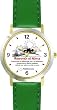 Habit 7 - Renew the Soul (Spanish Text) - DELUXE TWO-TONE WATCH from THE 7 HABITS - WATCH COLLECTION BY WATCHBUDDY&reg; - Arabic Numbers - Green Leather Strap-Size-Children's Size-Small ( Boy's Size & Girl's Size )