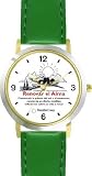 Habit 7 - Renew the Soul (Spanish Text) - DELUXE TWO-TONE WATCH from THE 7 HABITS - WATCH COLLECTION BY WATCHBUDDY&reg; - Arabic Numbers - Green Leather Strap-Size-Large ( Men's Size or Jumbo Women's Size )