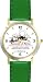 Habit 7 - Renew the Soul (Spanish Text) - DELUXE TWO-TONE WATCH from THE 7 HABITS - WATCH COLLECTION BY WATCHBUDDY&reg; - Arabic Numbers - Green Leather Strap-Size-Large ( Men's Size or Jumbo Women's Size )