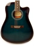 Blue Full Size Thinline Acoustic Electric Guitar with Free Gig Bag Case