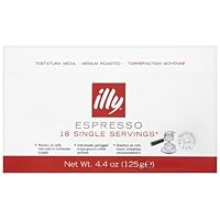 illy Caffe Espresso (Medium Roast, Red Band), 18-Count E.S.E. Pods (Pack of 2)