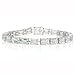 10k White Gold Emerald Cut Aquamarine Bracelet