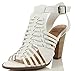Delcious Women's Aliya Strappy Gladiator Open Toe Stacked Heel Sandal