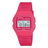F11 Sports F11-4AEF Digital Watch with Pink Resin Strap - F-91WC-4AEF