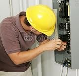 Wallmonkeys Peel and Stick Wall Decals - Electrician & Breaker Panel - 18W x 17H Removable Graphic