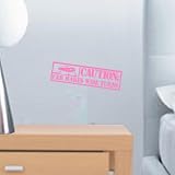 StikEez Pink 2-Pack Small Drifting Decal: Caution Car Makes Wide Turns