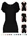 SATINA 2005 Convertible Short Sleeve Dolman Tunic Top (Black, Medium)