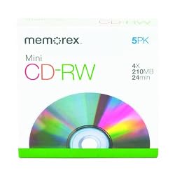 Memorex 4X 8CM Rewritable Pocket CD-rw In Paper Box (pack of 5)