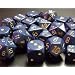 Chessex Dice: Polyhedral 7-Die Opaque Dice Set - Dusty Blue with Copper (Limited)