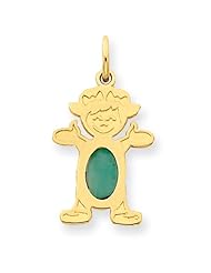 14K Girl 6x4 Oval Genuine Emerald-May Cyber Monday Special