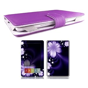 Bundle Monster Barnes & Noble Nook Synthetic Leather Case Cover Jacket + Skin Sticker + Screen Protector Ebook Accessories Combo - Fit 3G and Wifi Version