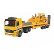 Bruder Toys Flatbed Truck with Bulldozer - Yellow