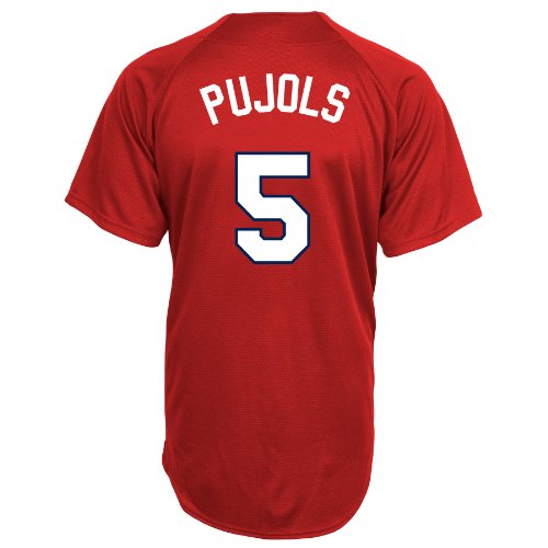 MLB St. Louis Cardinals Albert Pujols Full Button Down Synthetic Replica Batting Practice Jersey,X-Large
