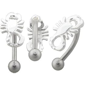 EyeBrow Ring Scorpion One 16g curved