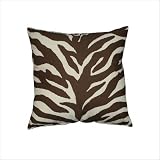 Zebra Square Pillow - Brown Tan (18x18")