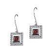 14K White Gold Chatham Created Ruby and Diamond Earrings