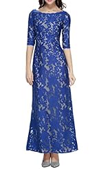 Elbow Length Sleeves Cocktail Full Length Lace Bateau Neck Party Dress/Romper/Jumpsuit 