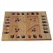 4-Player Wood Mancala Game (African Stone Game) - Includes Assorted Colored Glass Stones