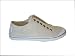 Coach Keeley Lurex Ivory Silver Metallic Canvas Sneaker Laceless Shoes A1604 Silver 9.5
