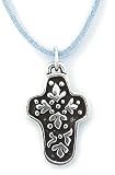 Pewter "Abundant Life" Cross Pendant by Bob Siemon, 18"