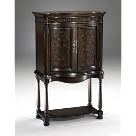 Neuberry Mahogany Finish Wine and Spirits Armoire by visiondecor Furniture