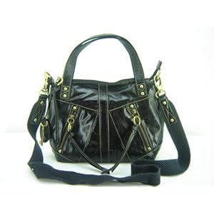 Fossil Monika Leather Satchel, Black, black (Apparel)