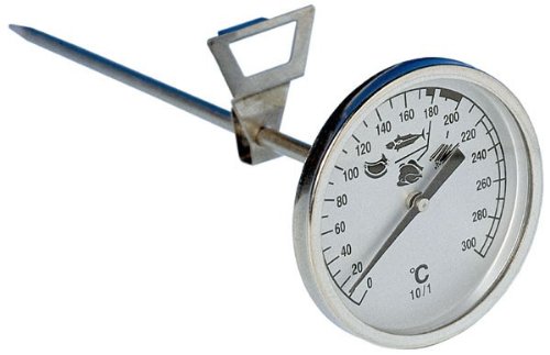 Frying thermometer - 50mm dial x 300mm stem for meat, poultry & fish