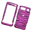Samsung Omnia I910 (Verizon) Rubberized Snap-on Protector Hard Case Image Cover "Hot Pink Zebra" Design