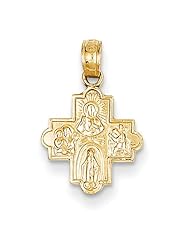 14k Yellow Gold Miniature Four Way Medal Pendant