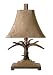 32" Natural Brown and Beige Brushed Palomino Stag Horn Table Lamp