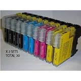 20 (4 FULL SETS + 4 EXTRA BLACK) COMPATIBLE INK CARTRIDGES LC985 BY FOR BROTHER PRINTERS DCP-J125 DCP-J315W CDP-J515W MFC-J265W MFC-J410 MFC-J415W MFC-J220 LC985BK LC985C LC985M LC985Y LC 985 BLACK CYAN MAGENTA YELLOW Supplied by Delcomcomputers & Wantmoreink